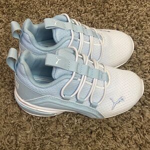 Puma Kids' Sky Blue and White Sneakers